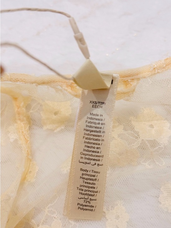 SKIMS Butter Yellow Sheer Floral Lace Robe - Picture 8 of 11